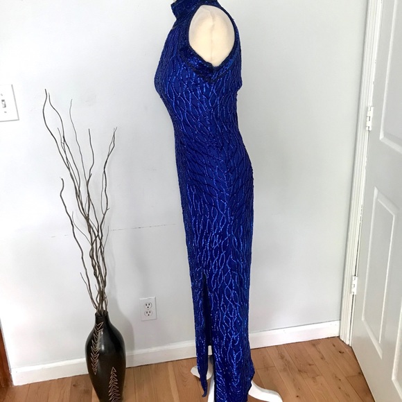 Laurence Kazar blue sequins dress - Picture 6 of 13